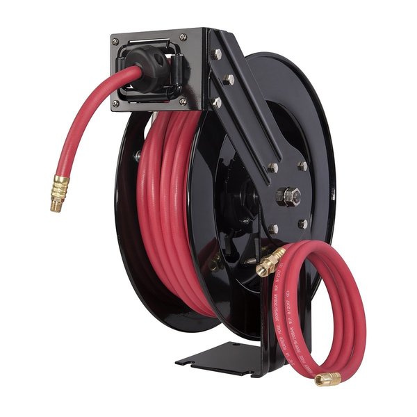 Legacy Workforce Retractable Air Hose Reel, Open Face, Single Axle Arm, 3/8" x 50' L8611